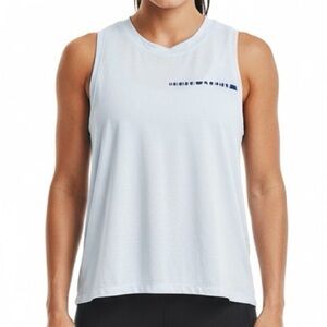 Under Armour Light Blue Loose Fit Tank‎ Top High Low Hem Athletic Muscle Tee XS